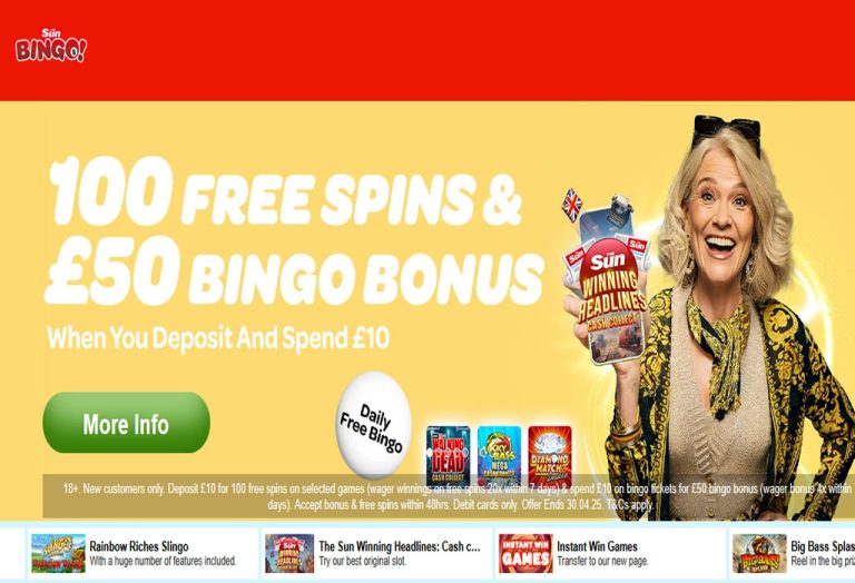 Sun Bingo – 20 Free Bingo Tickets Each Month